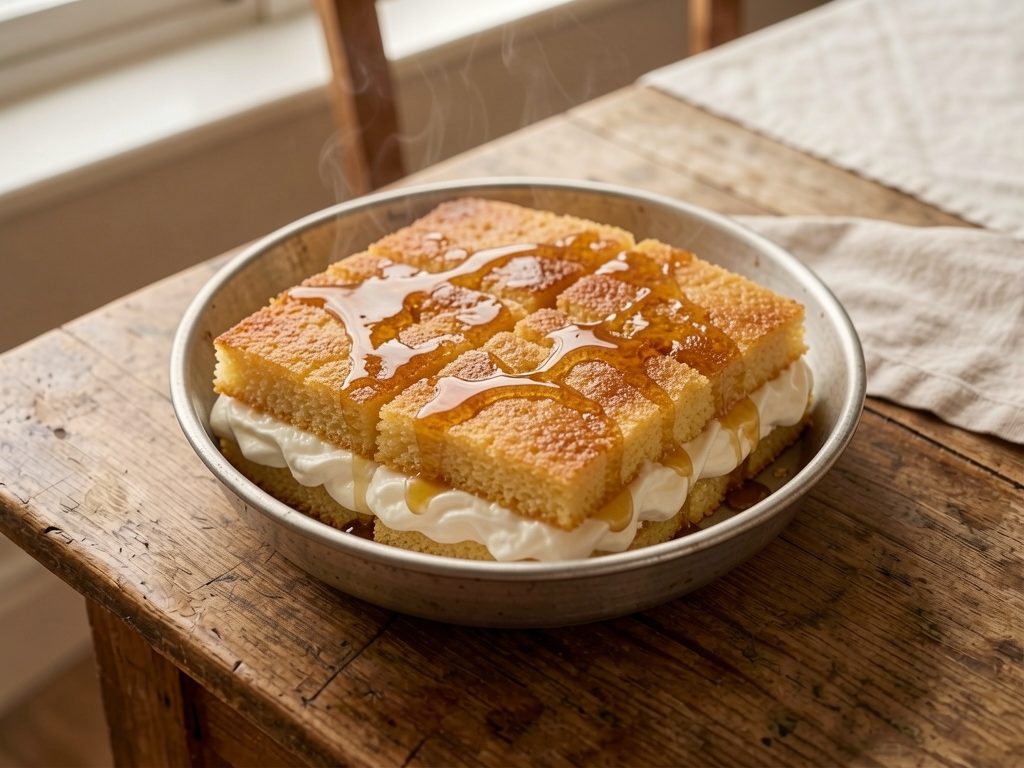 البسبوسة بالقشطة