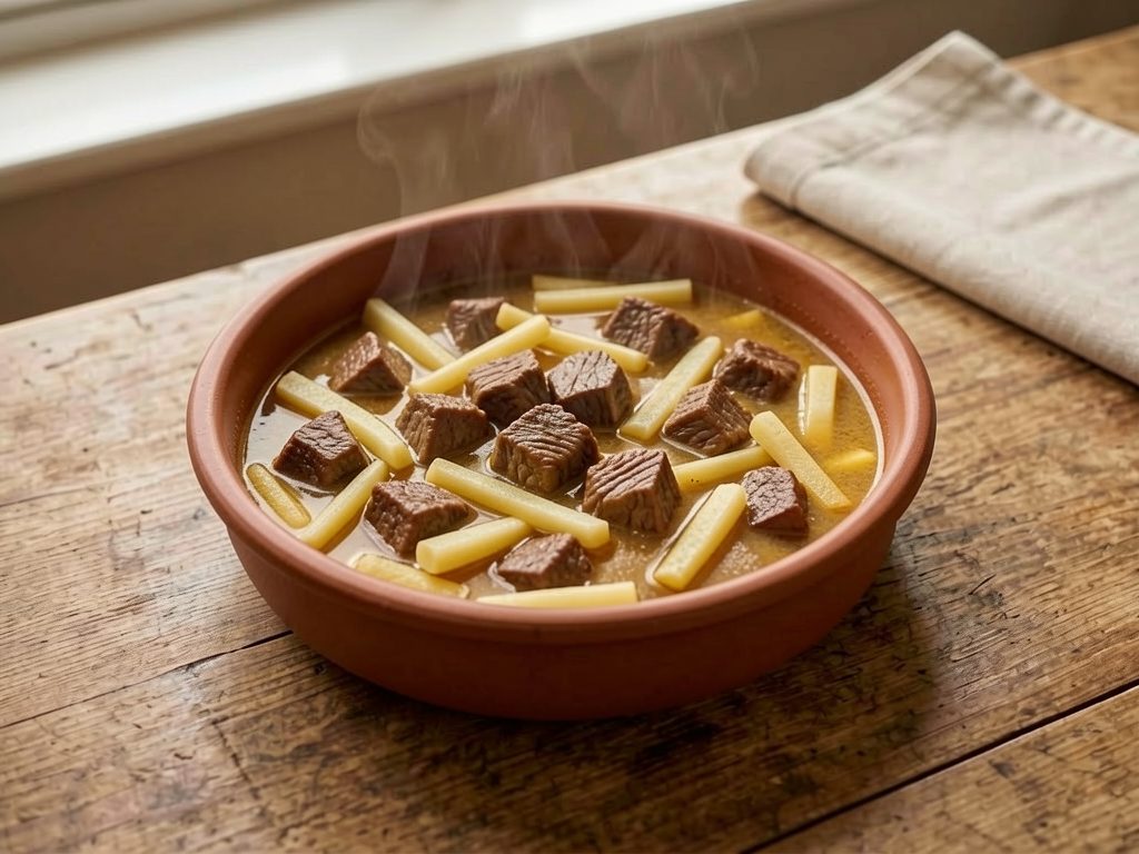 موزة مطبوخة بالبطاطس الشيبس