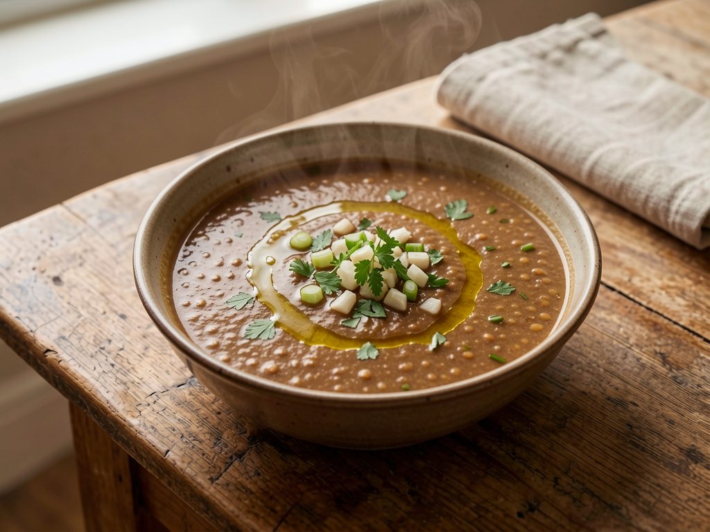 شوربة عدس بجبة قبرصية بالخل (فاكيس خيداتي)
