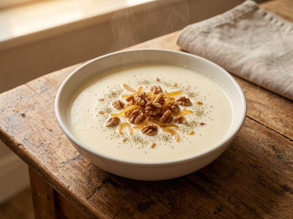 شوربة زبادي فارسية بالحلبة وعين الجمل (إشكنه شيرازي)