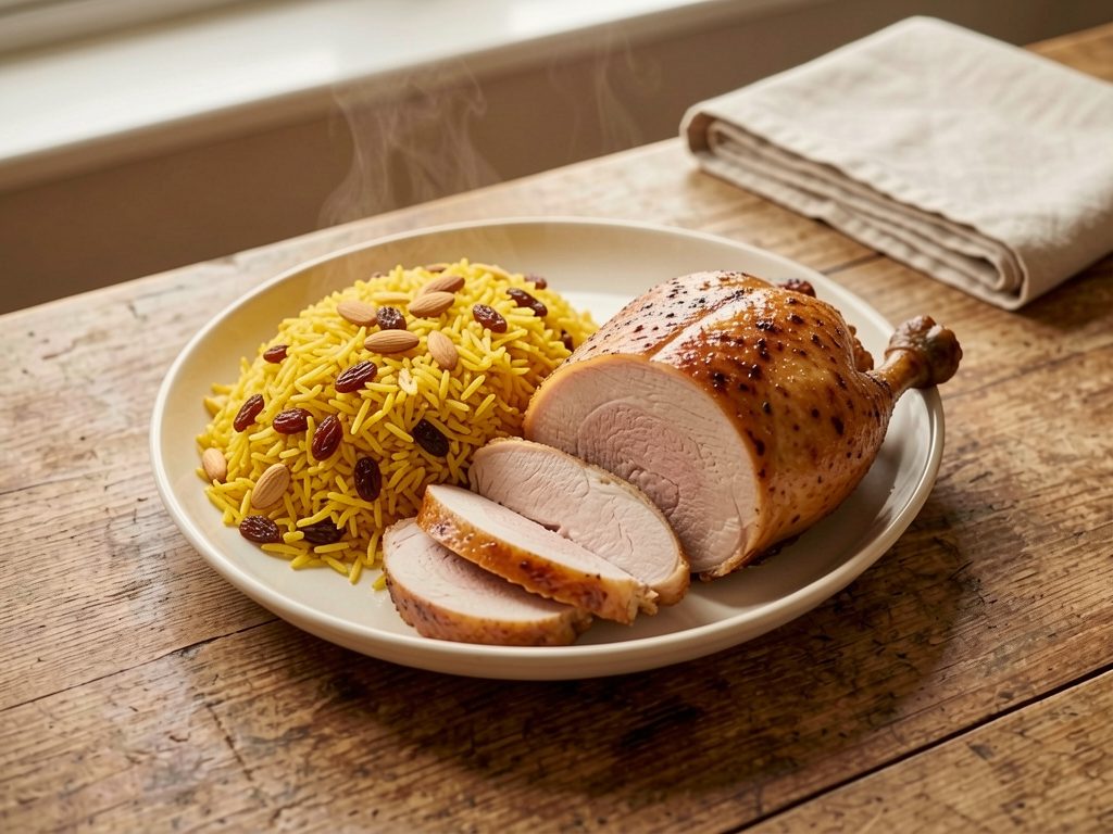 صدور رومي مشوية مع رز بالزعفران
