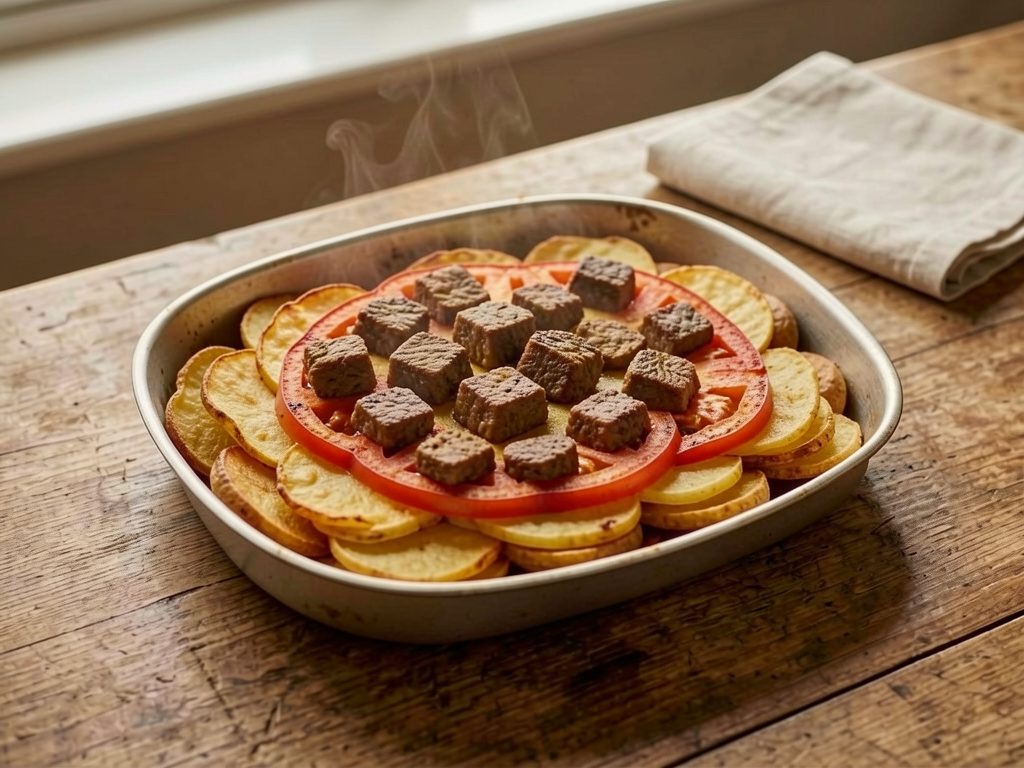 صينية بطاطس باللحمة