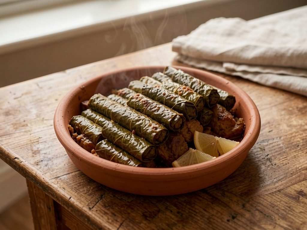 طاجن ورق عنب باللحمة