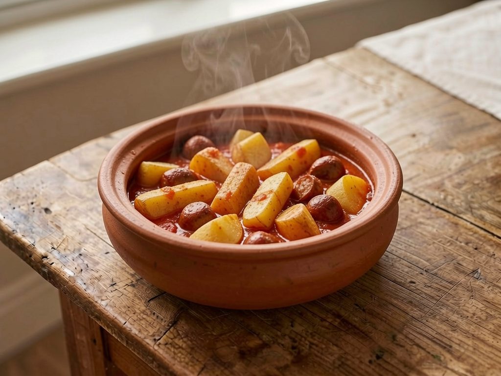 طاجن البطاطس بالسجق