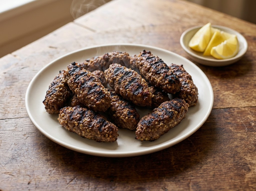 الكفتة بالبرغل المشوية على الفحم