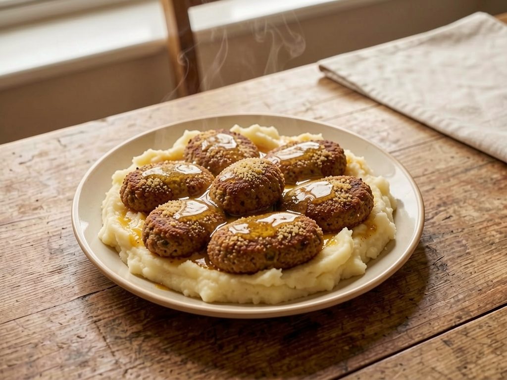 كفتة اللحم الناضج بالبطاطس