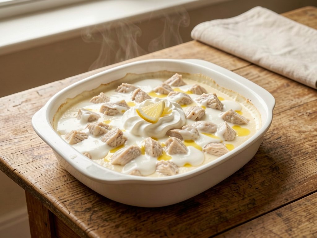 قالب الدجاج على البخار بالكريمة (للمرضى والناقهين)