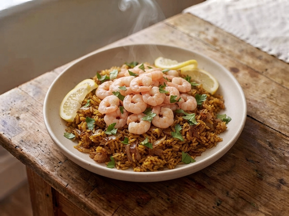 صيادية الجمبري (النيء والناضج بالأرز)