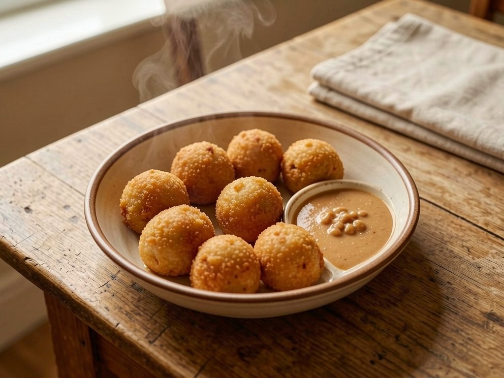 باتاغور (الكعك المقلّى مع صلصة الفول السوداني)