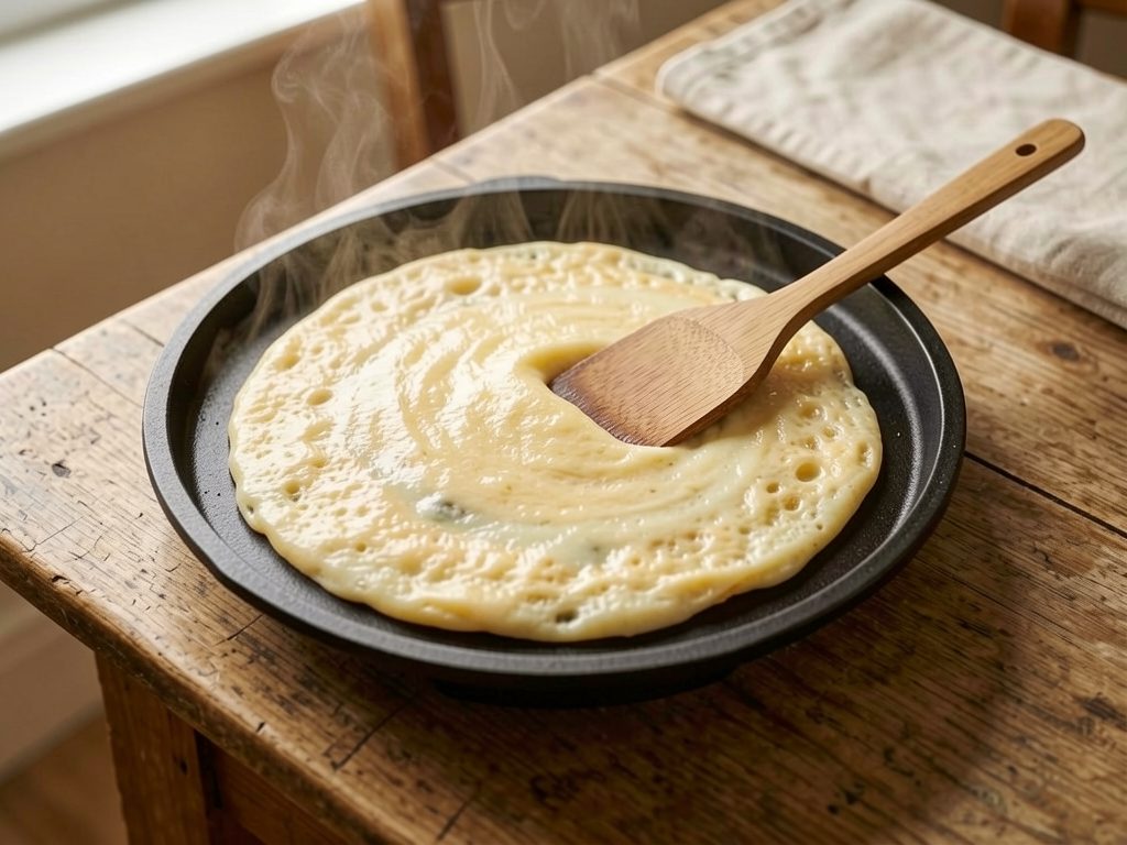 مونجاياكي (فطيرة يابانية سائلة بالكرنب على الصاج)