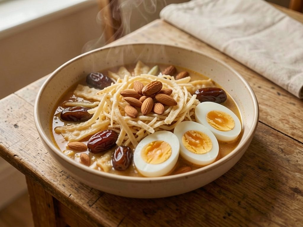 الرفيسة المكناسية (دجاج بالمسمن والعدس والحلبة)